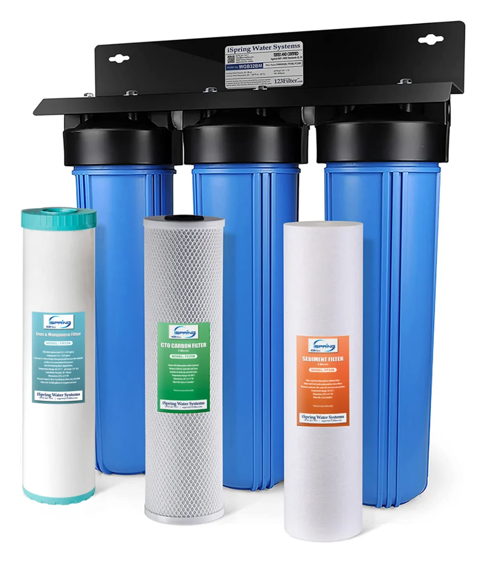 iSpring WGB32BM 3-Stage Whole House Iron and Manganese Filter